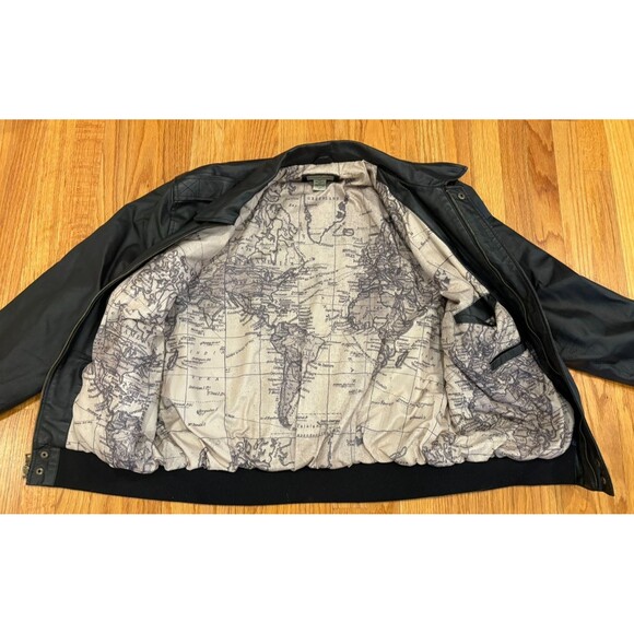 SCANDIA WOODS Leather Jacket Mens Size Large Black Bomber Motorcyle Fully Lined - Picture 10 of 12